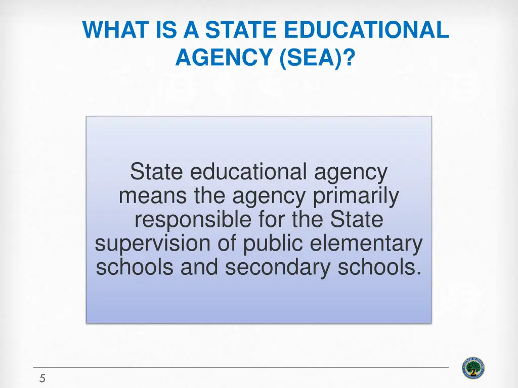 what is a state educational agency sea