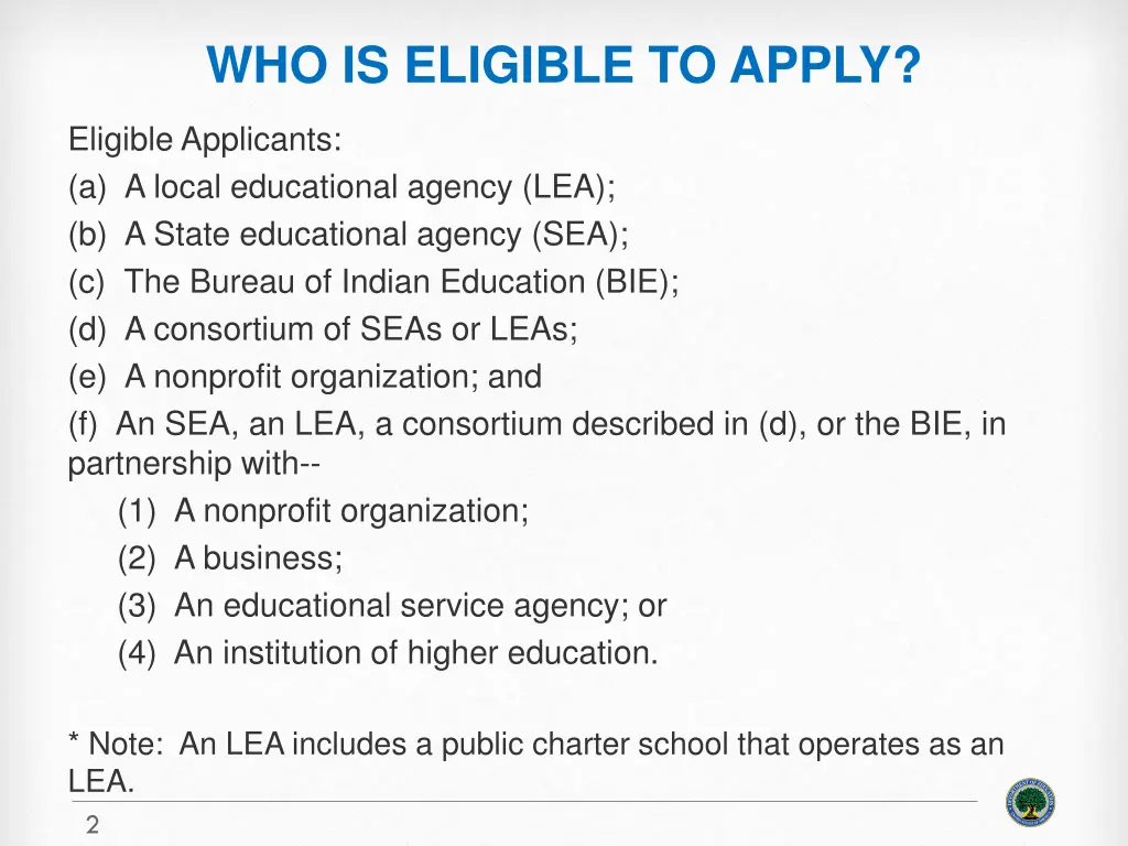 who is eligible to apply