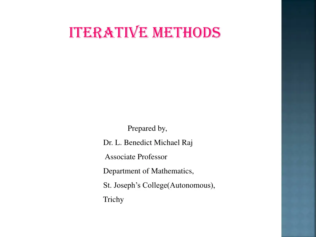 iterative methods