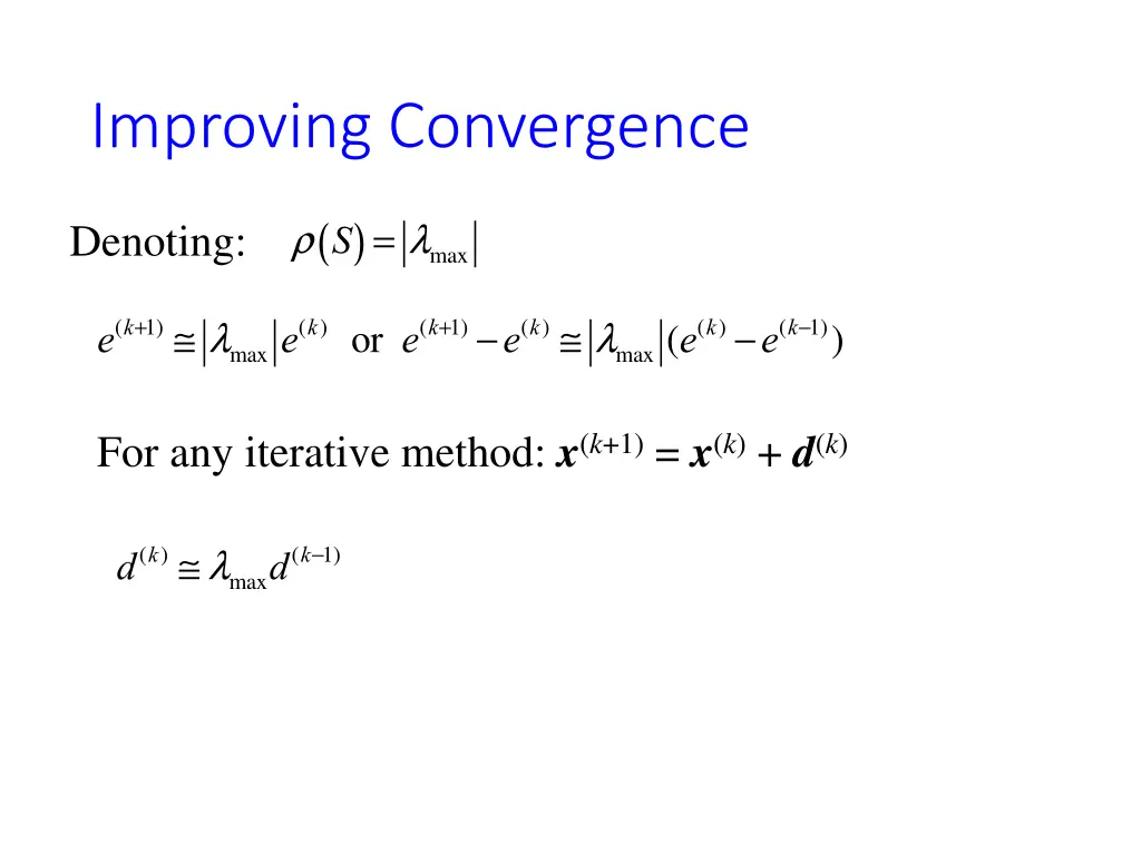 improving convergence