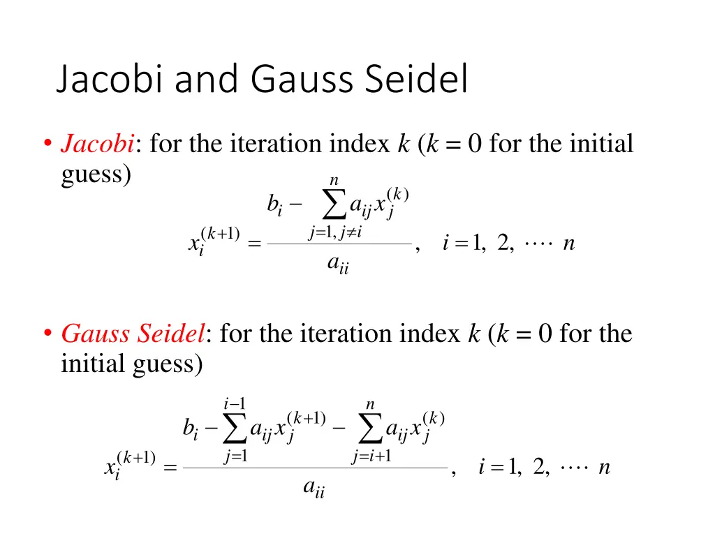 jacobi and gauss seidel