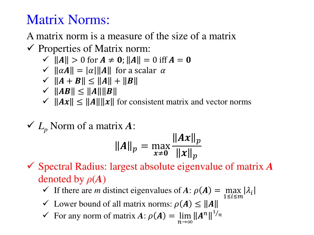 matrix norms a matrix norm is a measure