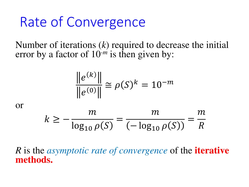 rate of convergence 1