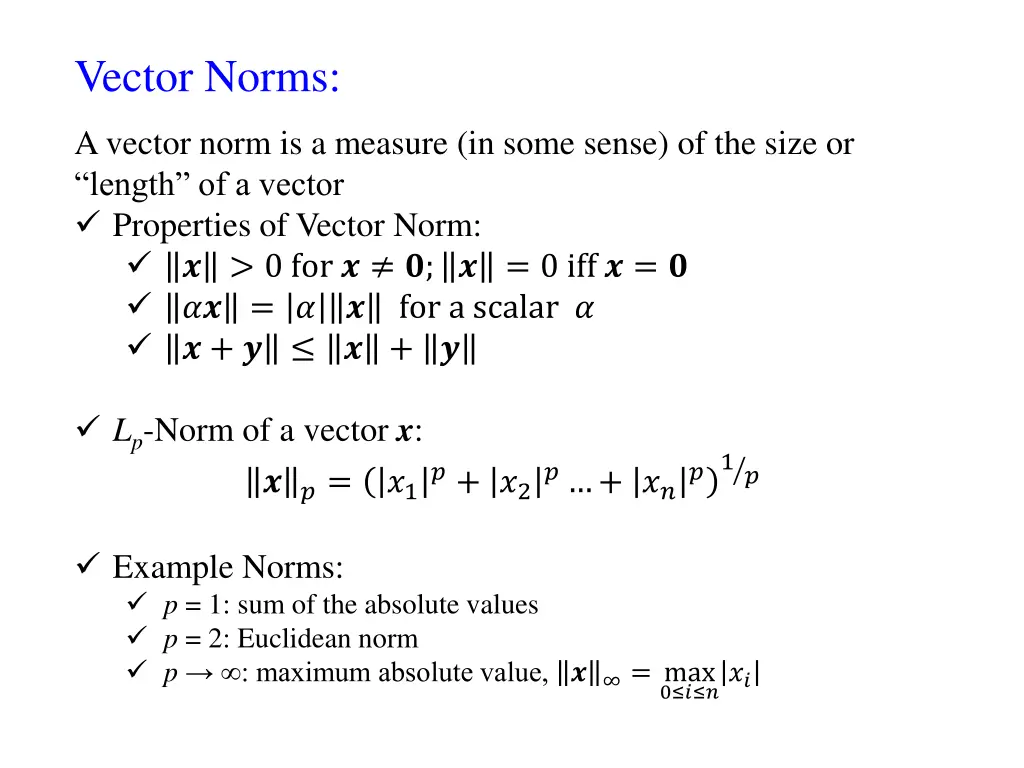 vector norms