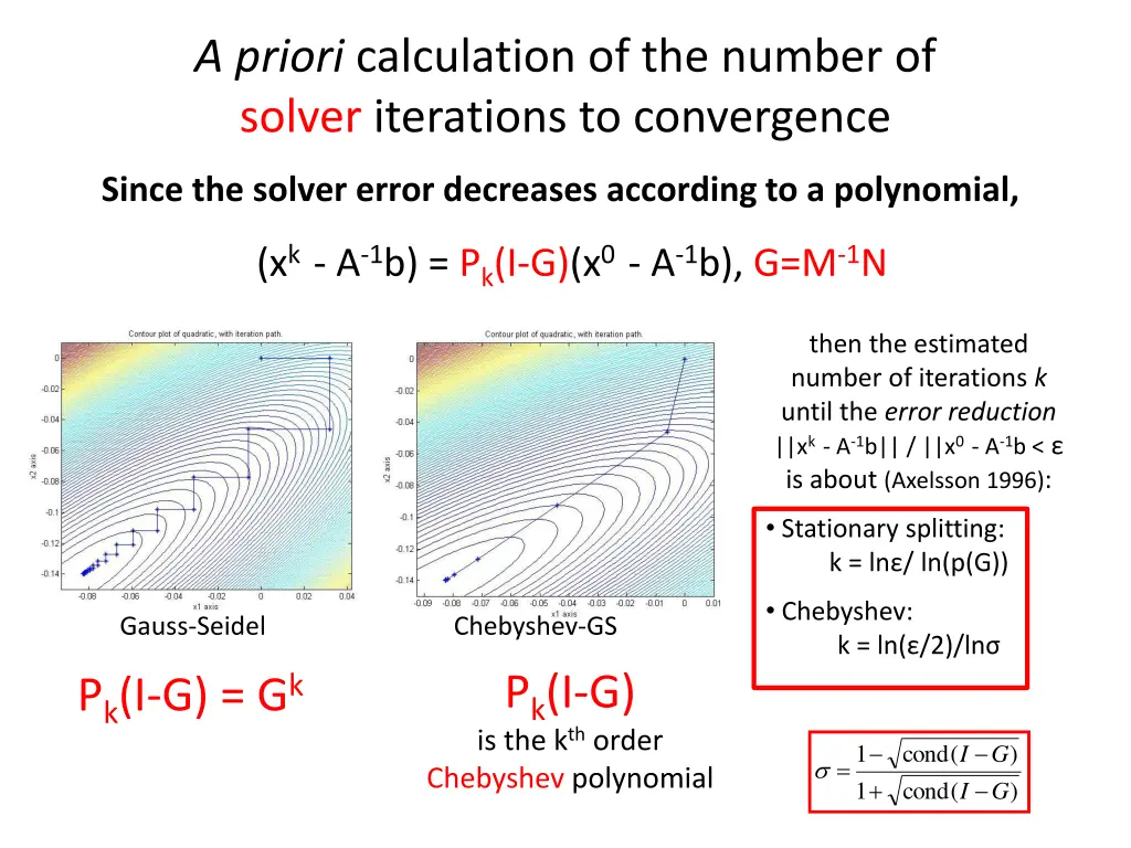 a priori calculation of the number of solver