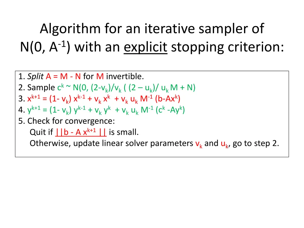 algorithm for an iterative sampler 1