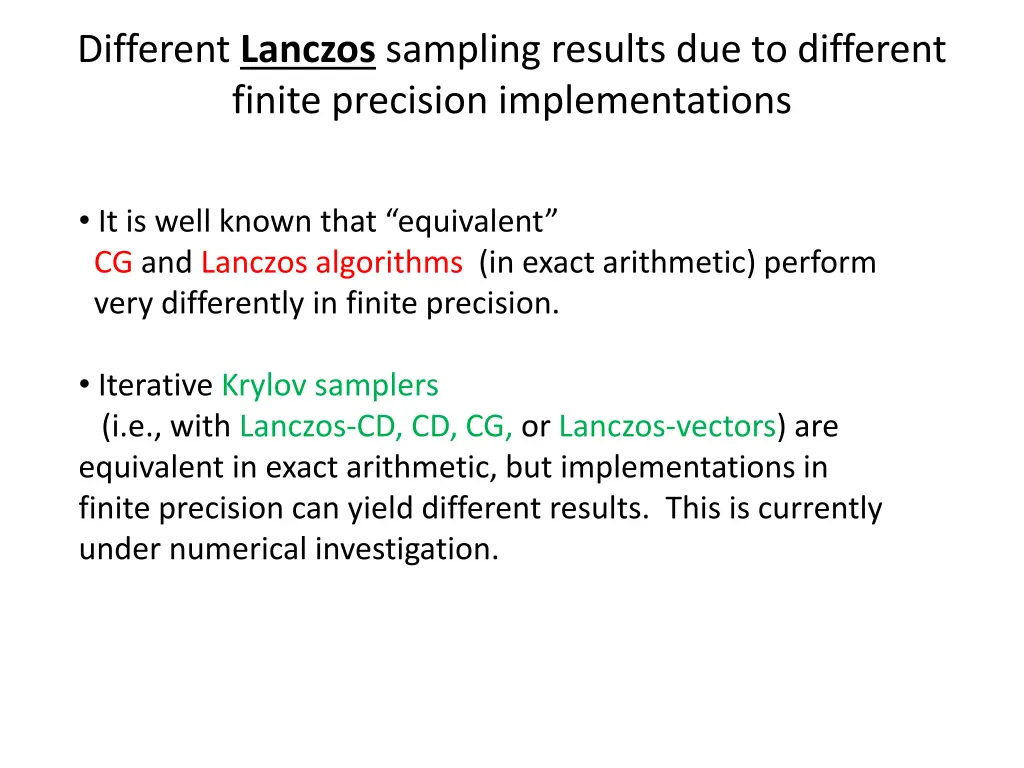 different lanczos sampling results