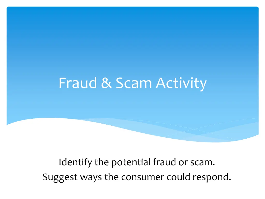 fraud scam activity