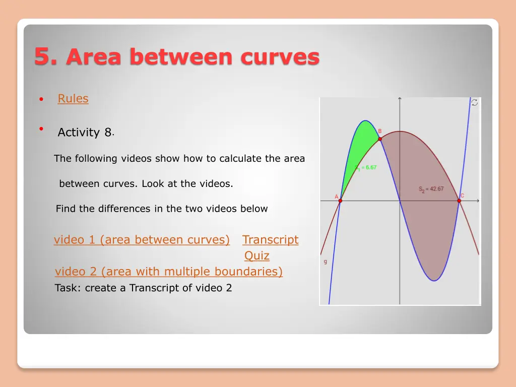 5 area between curves