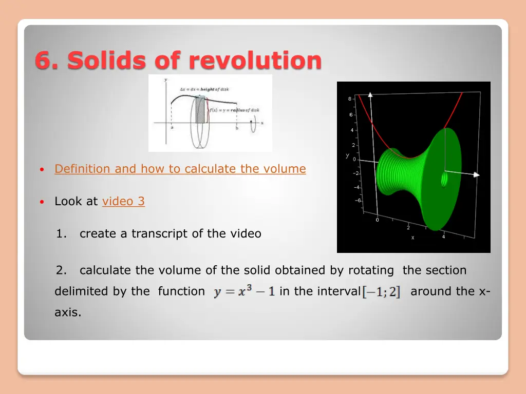 6 solids of revolution