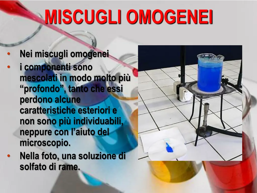 miscugli omogenei
