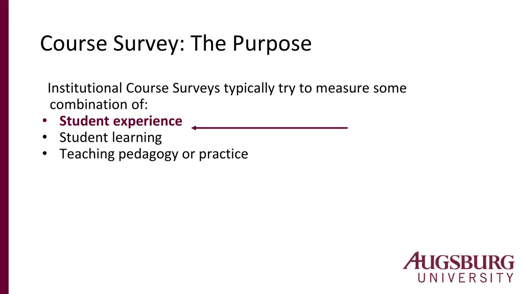 course survey the purpose