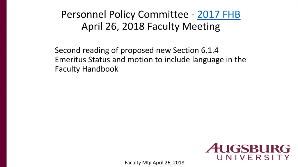personnel policy committee 2017 fhb april 26 2018