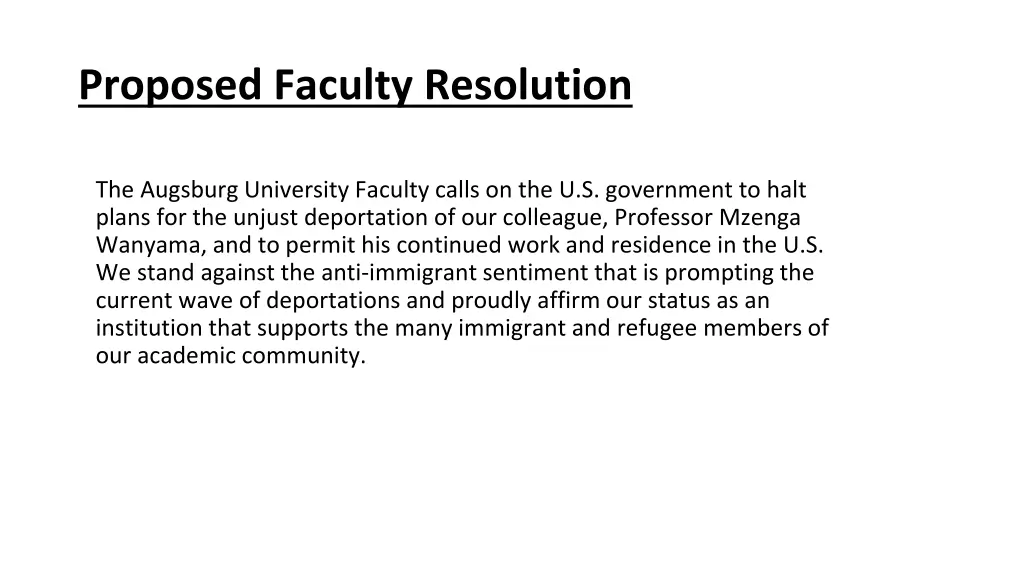 proposed faculty resolution