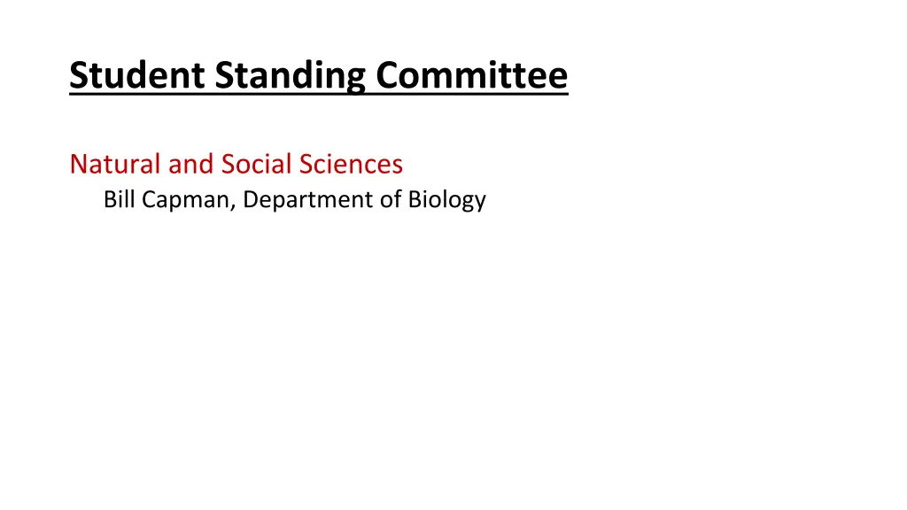 student standing committee