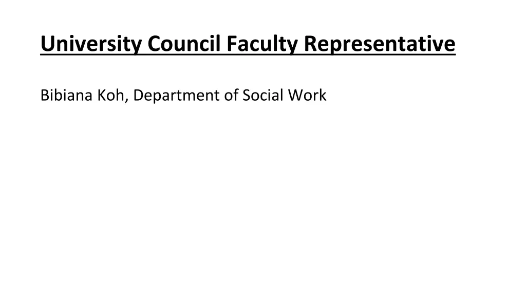 university council faculty representative