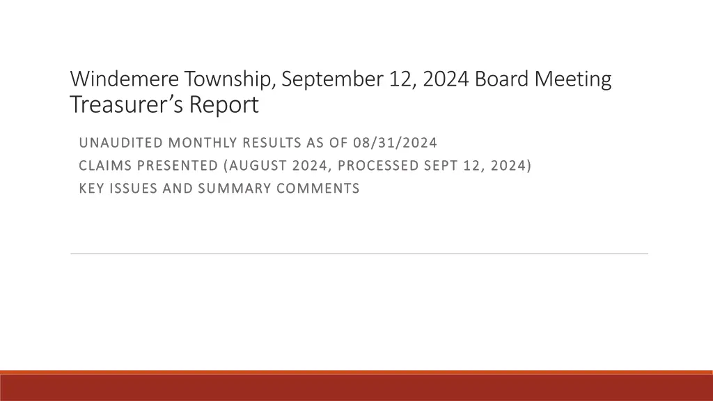 windemere township september 12 2024 board