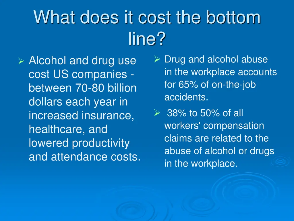what does it cost the bottom line alcohol