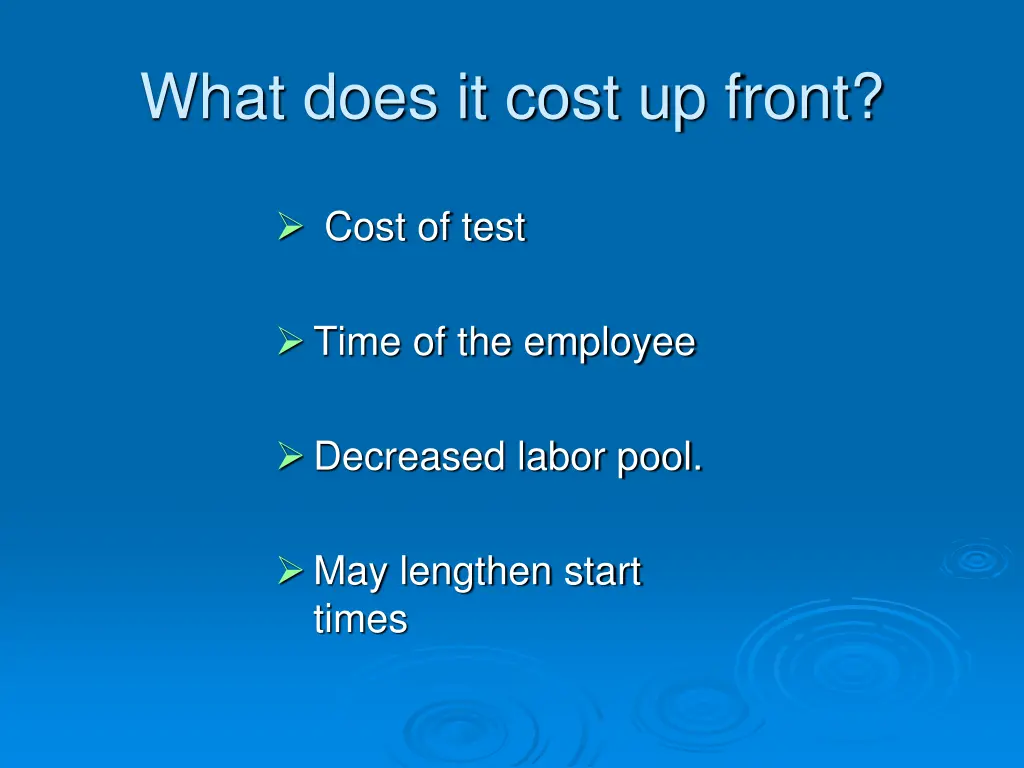 what does it cost up front