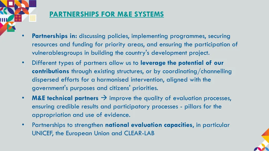 partnerships for m e systems