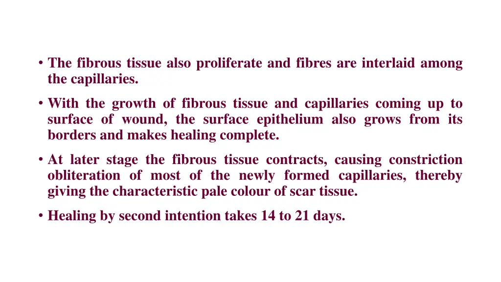 the fibrous tissue also proliferate and fibres