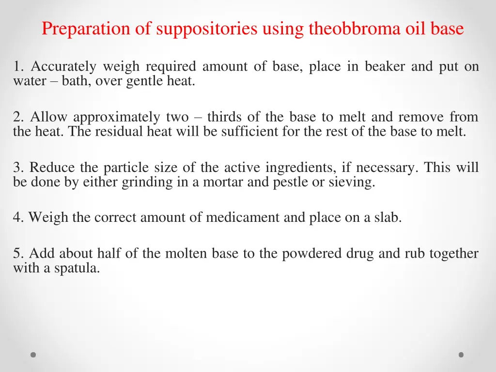 preparation of suppositories using theobbroma
