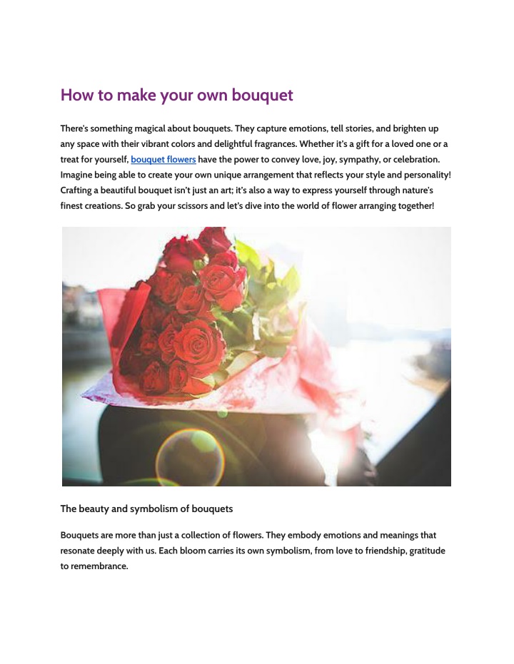 how to make your own bouquet