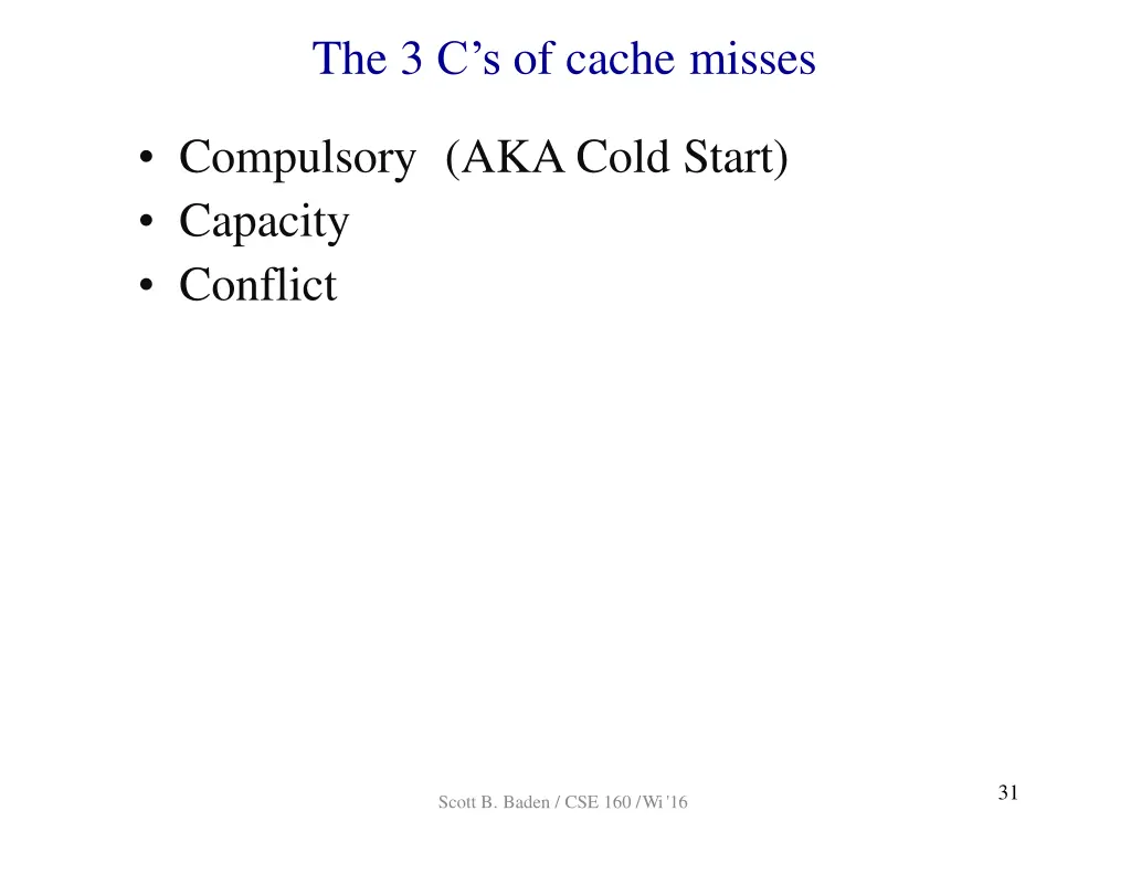 the 3 c s of cache misses