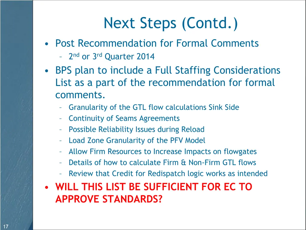 next steps contd