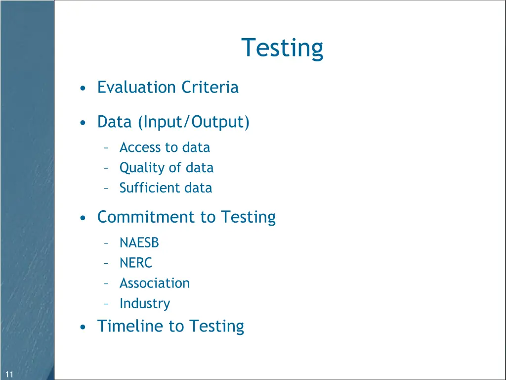 testing