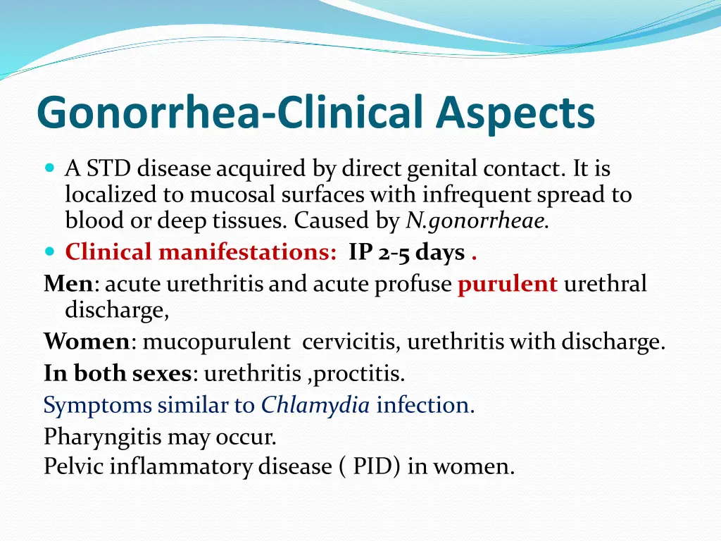gonorrhea clinical aspects