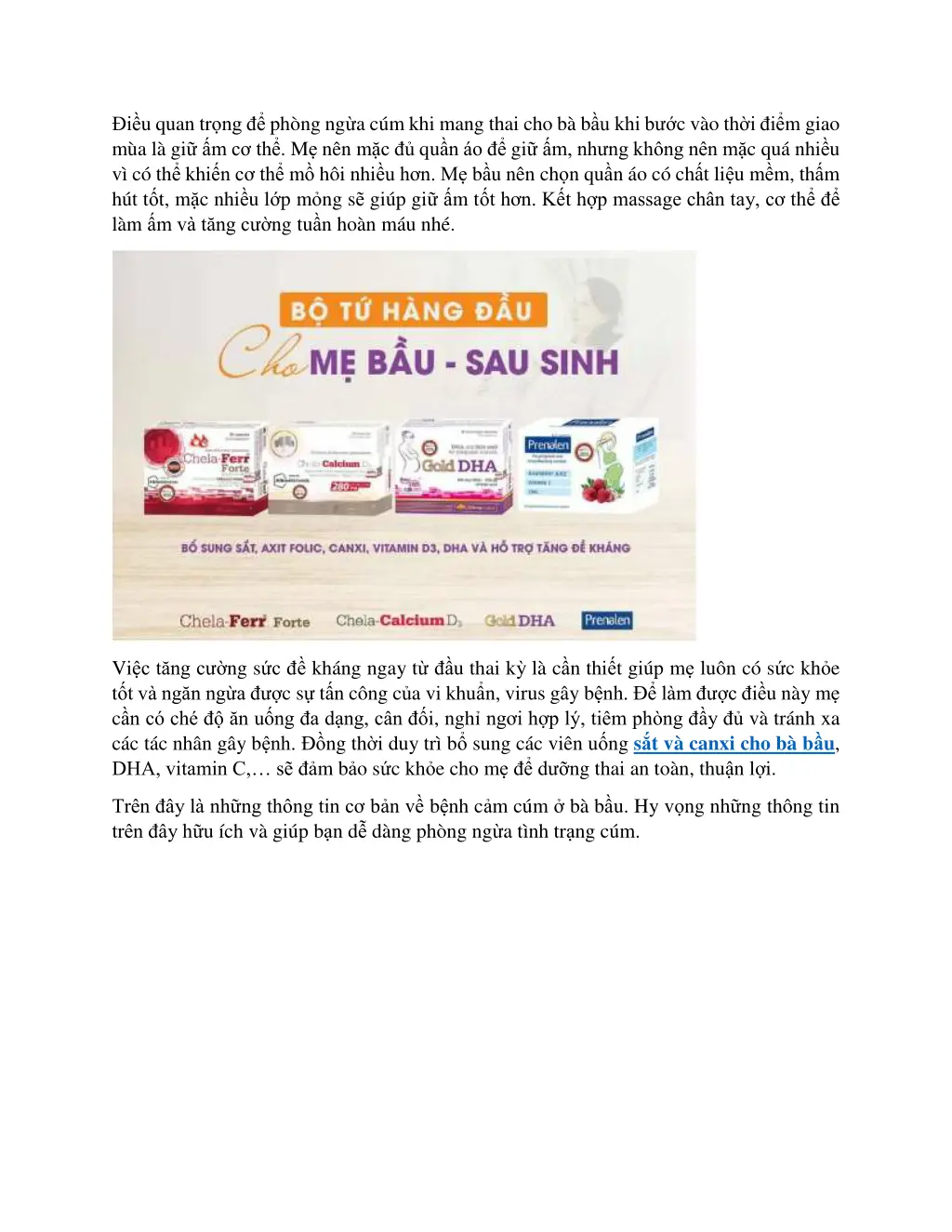 i u quan tr ng ph ng ng a c m khi mang thai