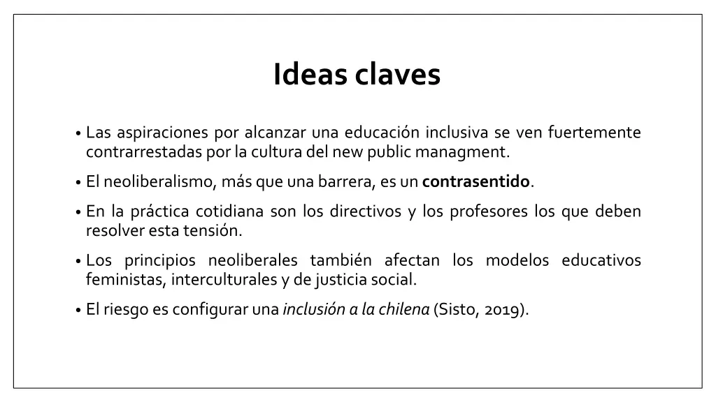 ideas claves