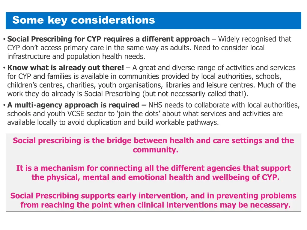 social prescribing for cyp requires a different