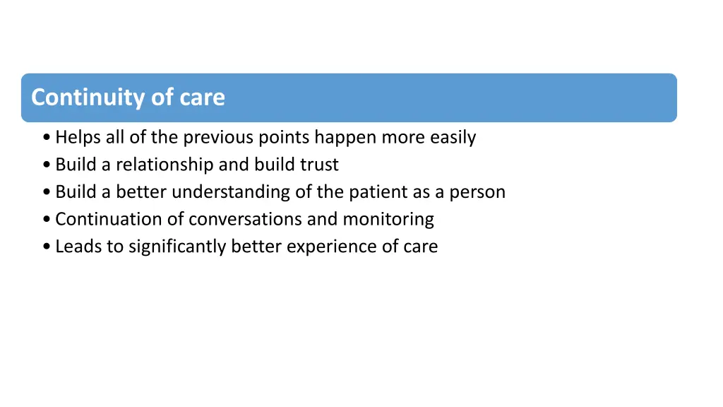 continuity of care