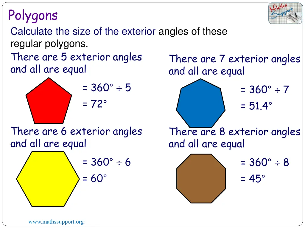 polygons calculate the size of the exterior