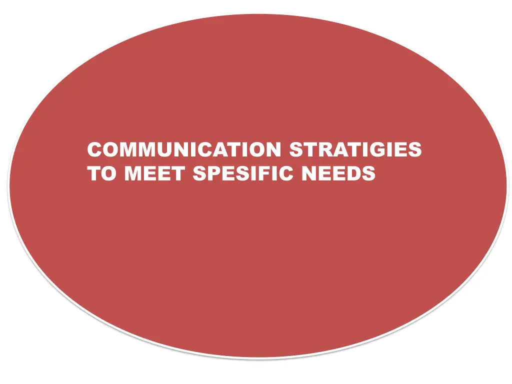 communication stratigies to meet spesific needs