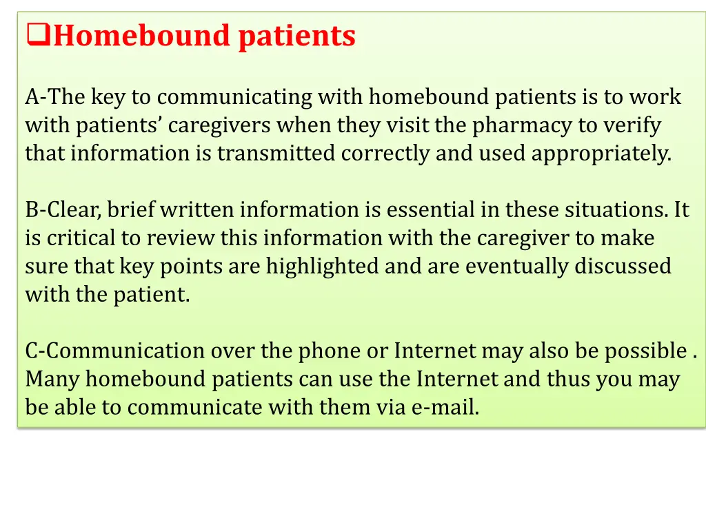 homebound patients