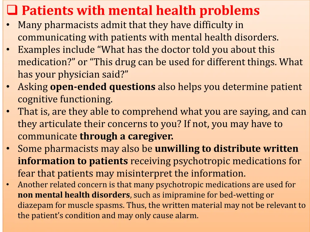 patients with mental health problems many