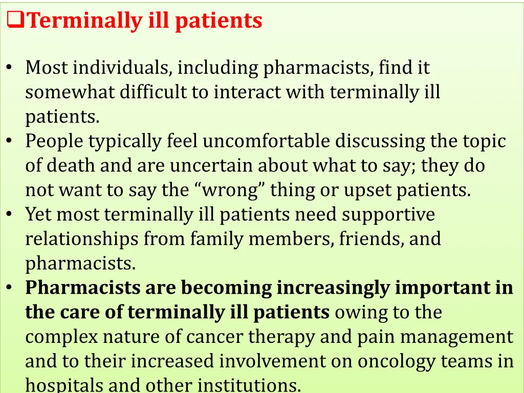 terminally ill patients