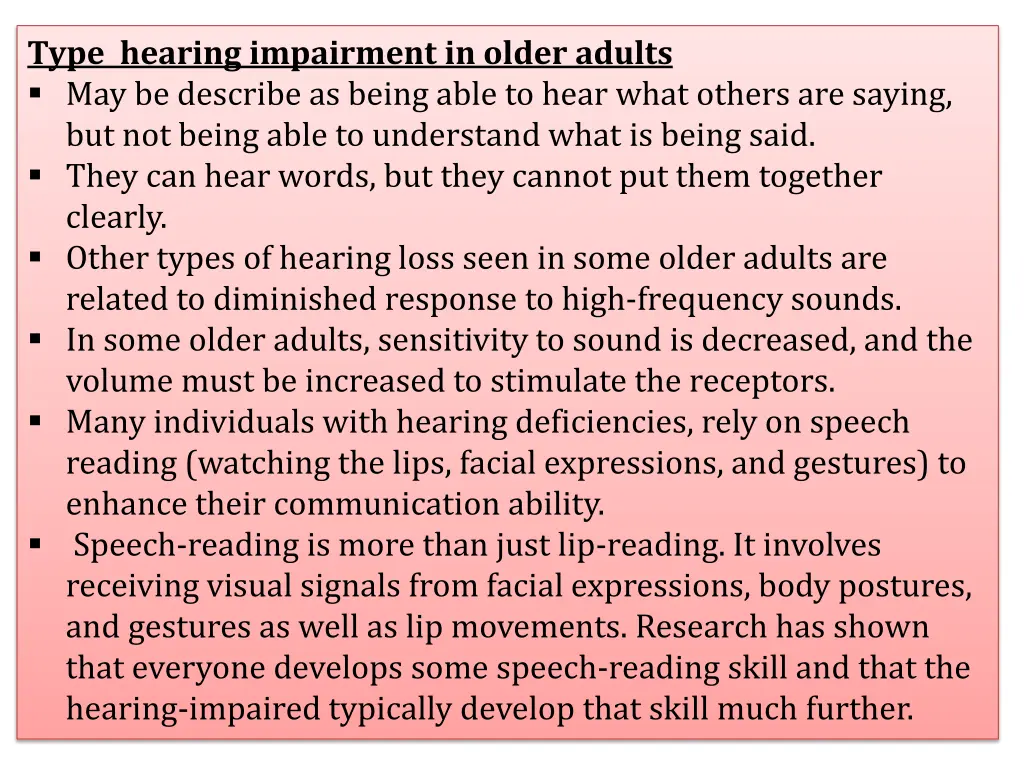type hearing impairment in older adults