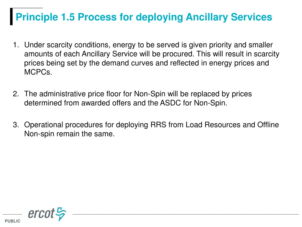 principle 1 5 process for deploying ancillary