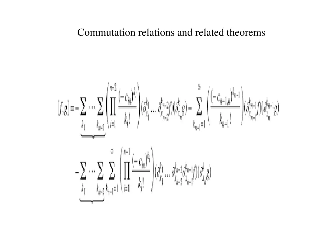 commutation relations and related theorems