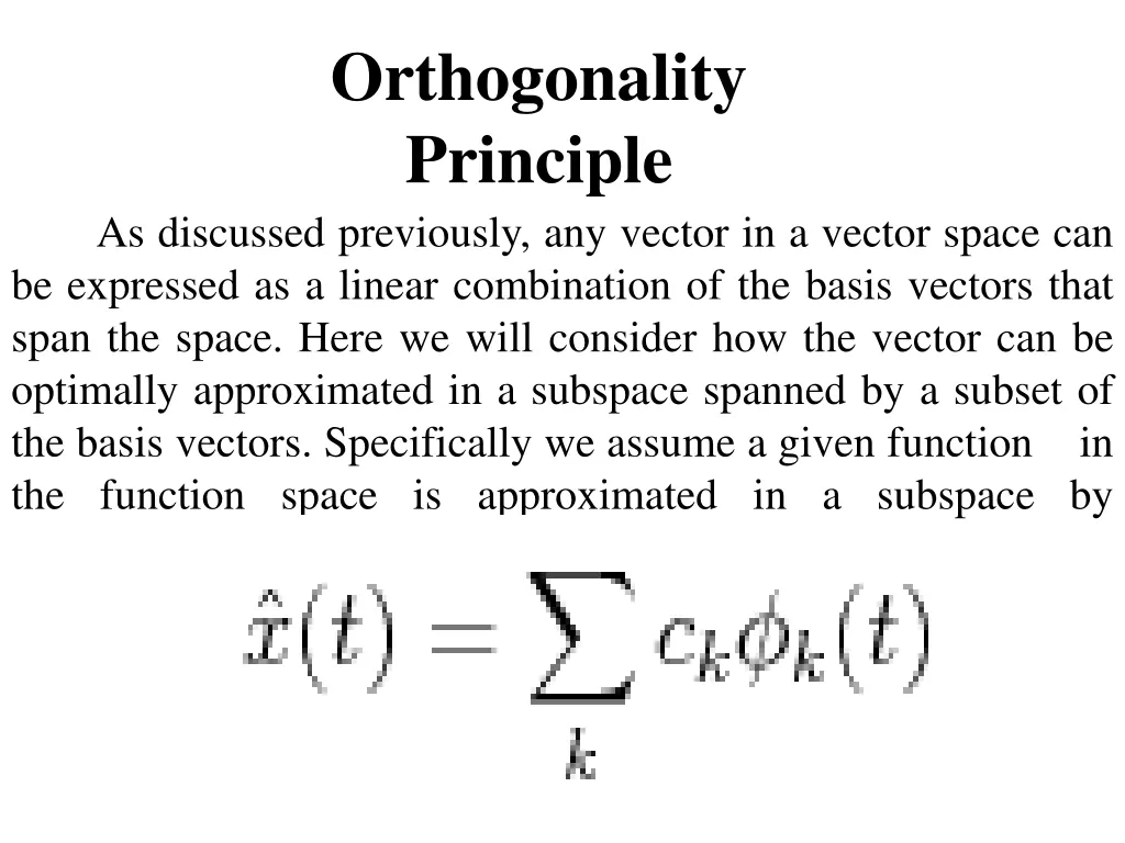 orthogonality principle