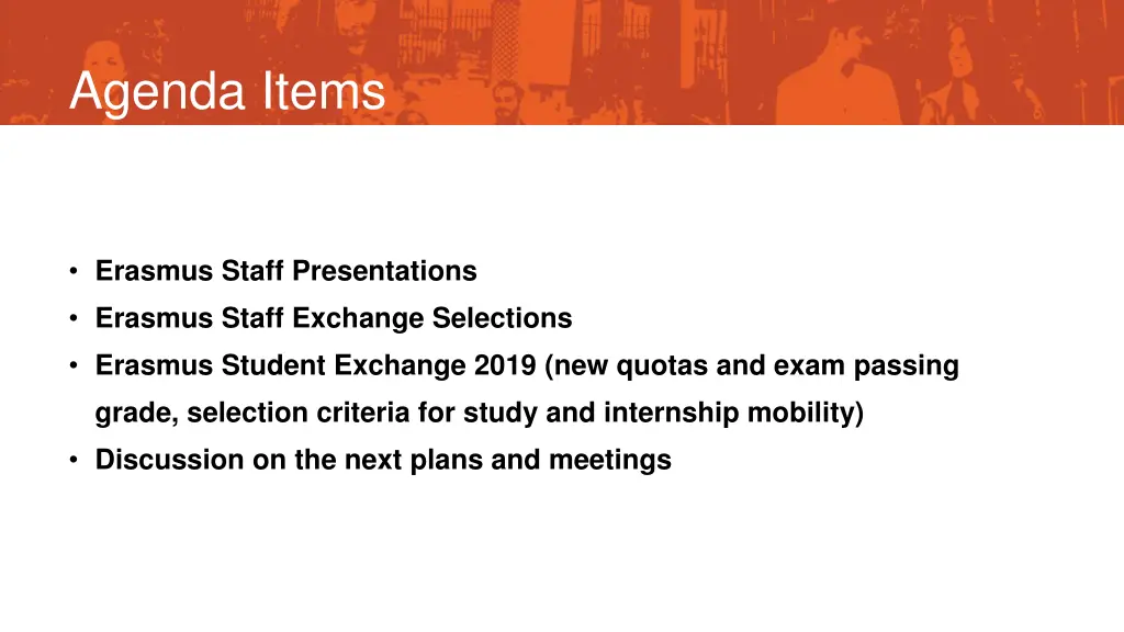 agenda items