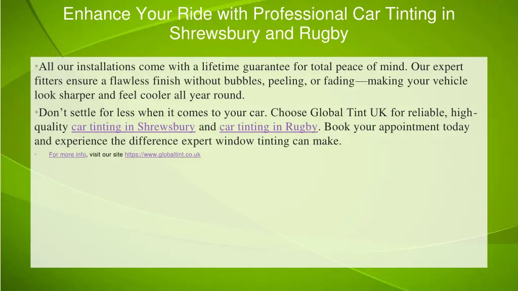 enhance your ride with professional car tinting 1