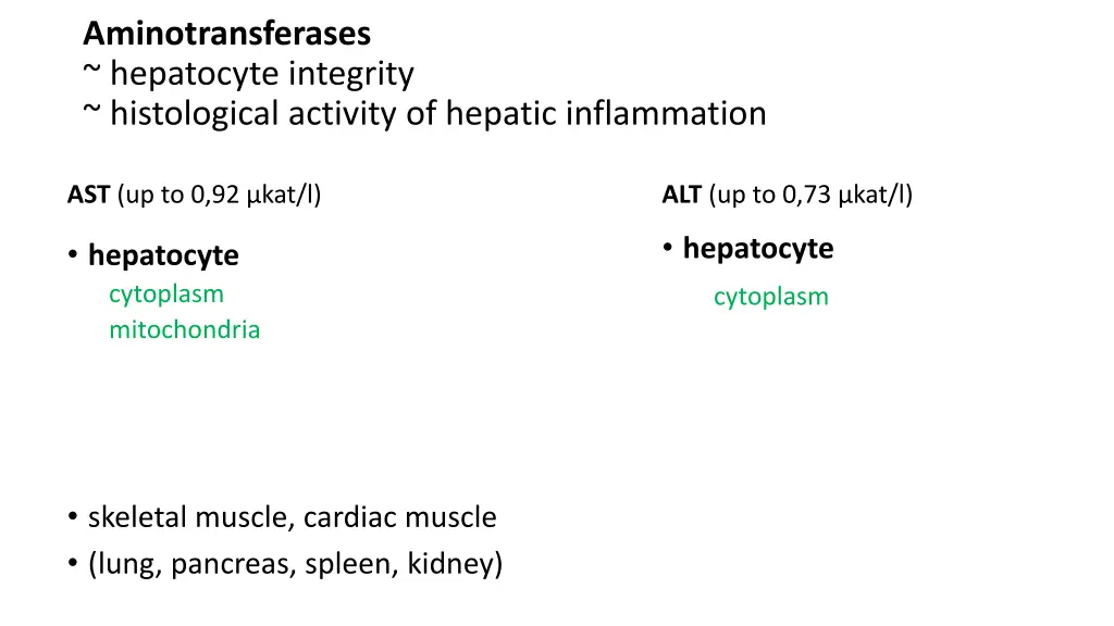 aminotransferases hepatocyte integrity
