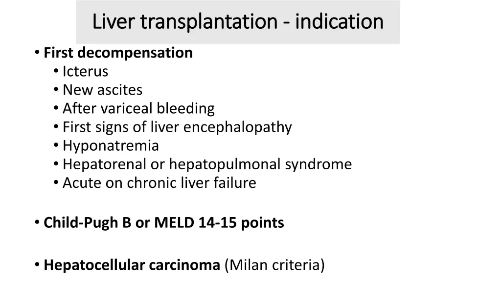 liver liver transplantation transplantation