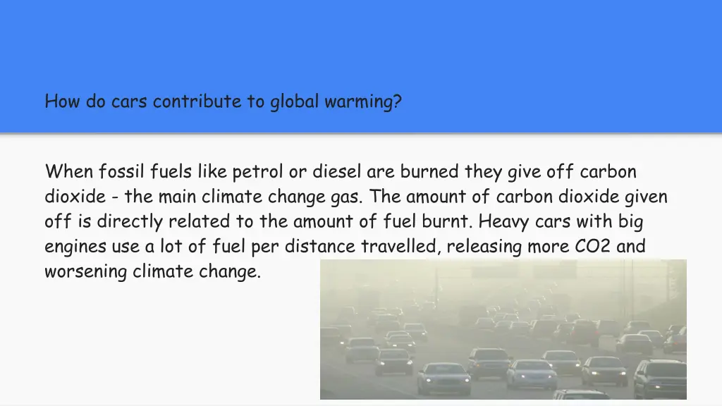 how do cars contribute to global warming