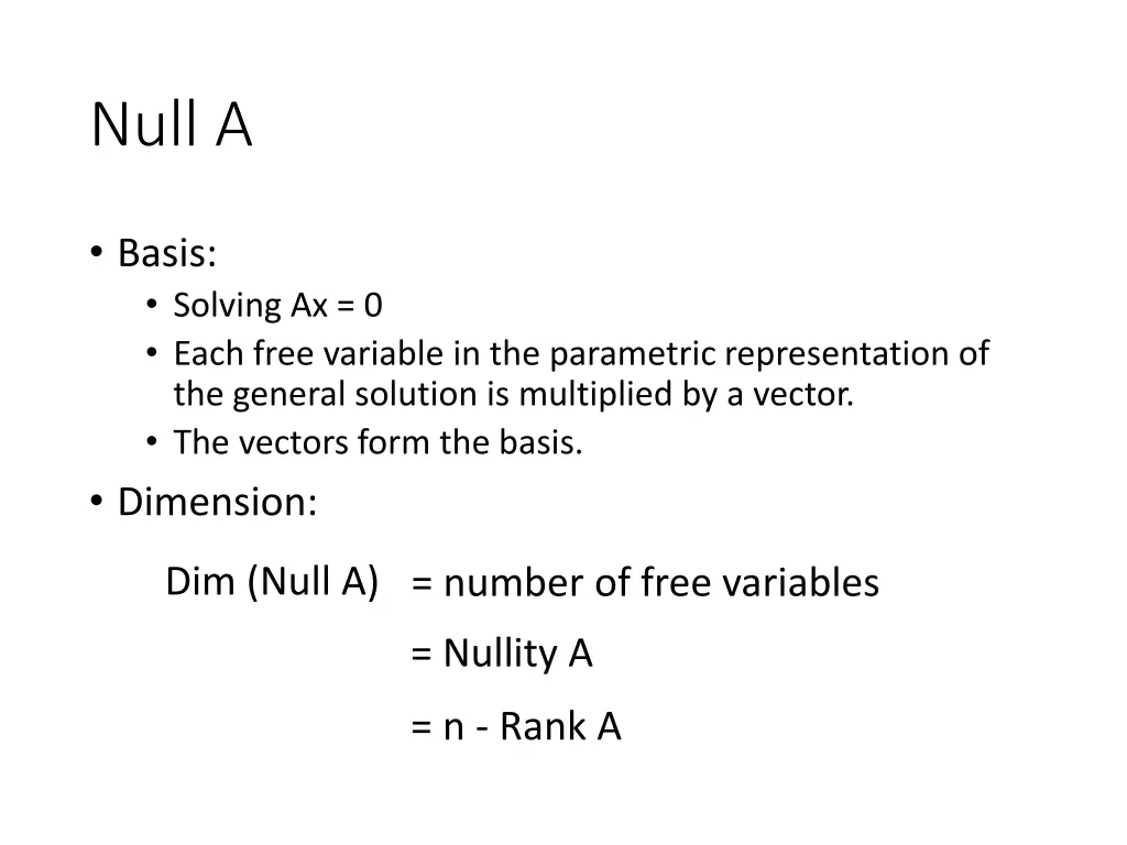 null a